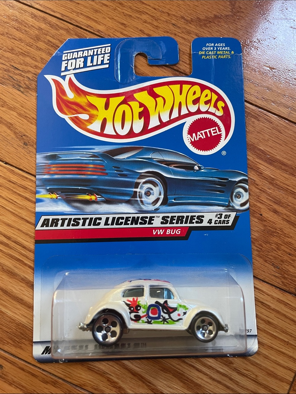 VW Bug Kids Toy - White with Colorful Decals